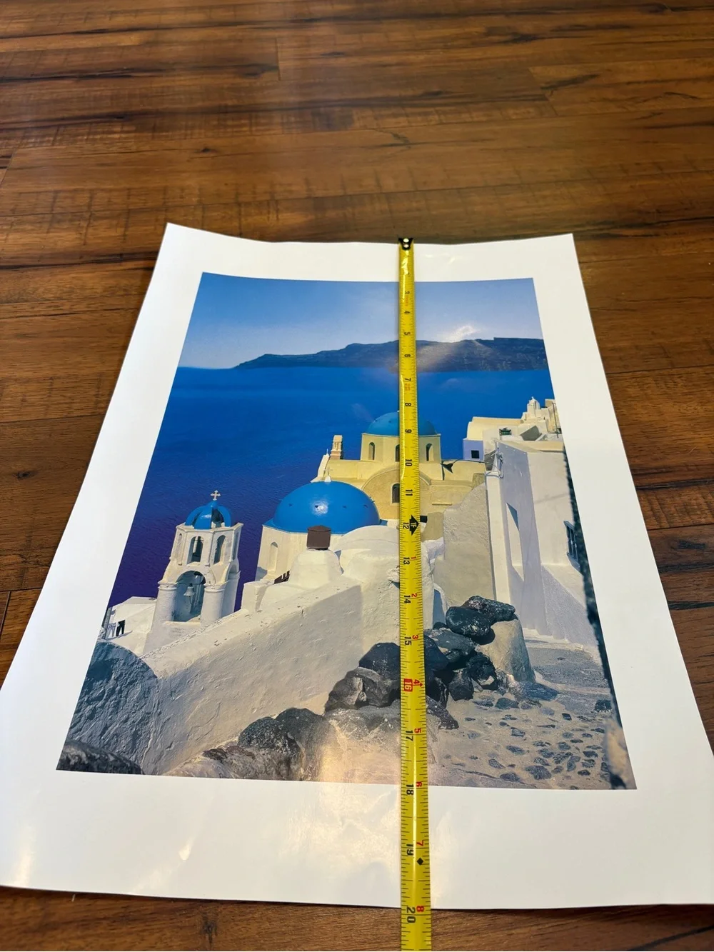 Oia Santorini Greece Photo Art Print White Houses Blue Domes Wall Decor 20x13.5